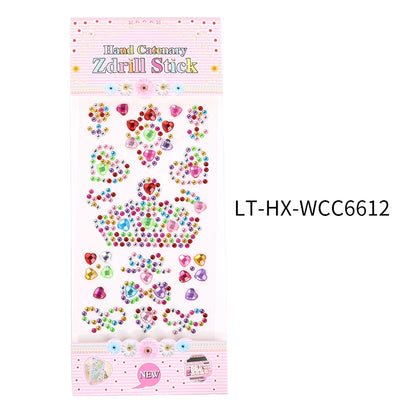 Princess Gauze Skirt Stick Drill Children's Gem Crystal Decorative Stickers Cartoon Diamond Creative Stickers