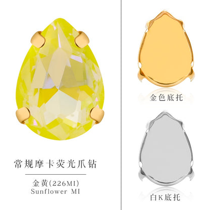 Water Drop Rhinestone Mocha Fluorescent Diy Jewelry Accessories Pointed Bottom Drill Nail Paste Drill Material Clothing Accessories