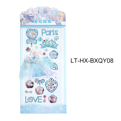 Princess Gauze Skirt Children's Gem Stick Crystal Ornament Stickers Cartoon Diamond Creative Stickers