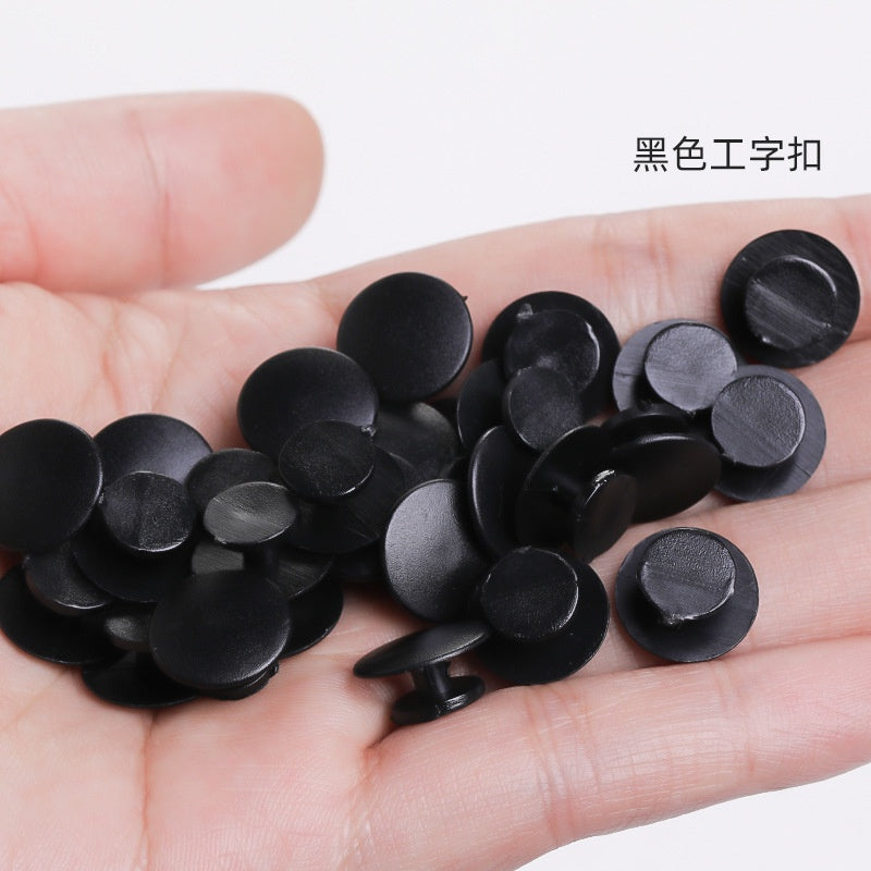 I-word Transparent Hole Sole Buckle Black 12mm Fixed Shoe Buckle Garden Shoes Plastic Shoe Buckle Alphabet Buckle Accessories Buckle