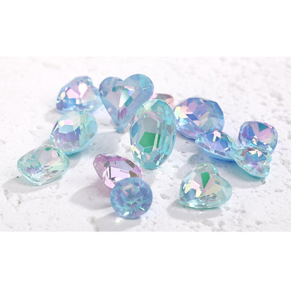10pcs Crooked Peach Love Rhineau Phantom Mocha Color K9 High-grade Crystal Glass Rhinestones High Top Sweet Heart Diy Nail Paste Drill Material