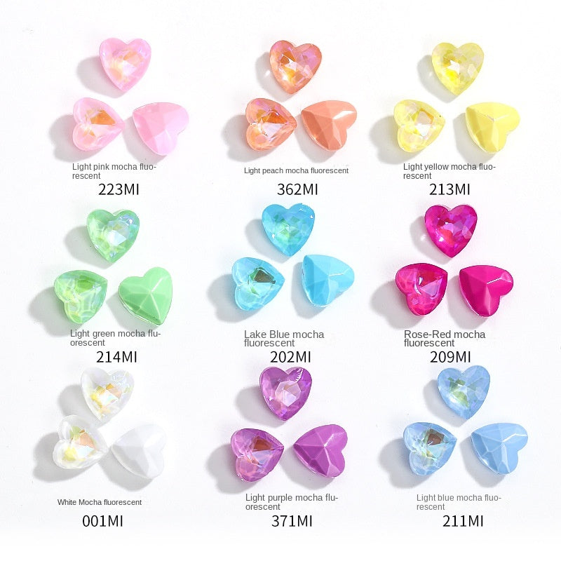 Korean Style Small Fresh Heart Shap Nail Art Crystal Diamond Decoration Rhinestone