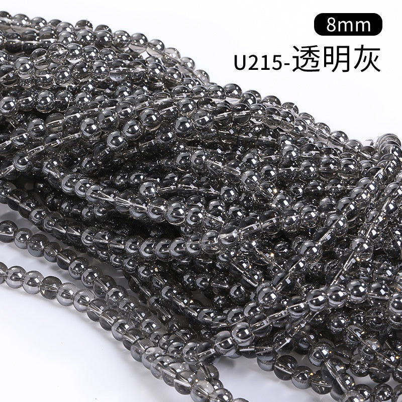 8mm Glass Crystal Imitation Jadeite Round Beads DIY Handmade Bracelet Chain Chain Bead Jewelry Material Accessories Wholesale