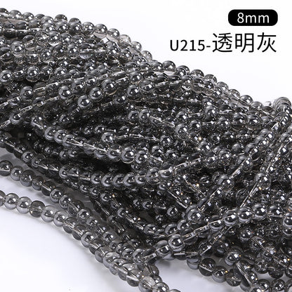 8mm Glass Crystal Imitation Jadeite Round Beads DIY Handmade Bracelet Chain Chain Bead Jewelry Material Accessories Wholesale