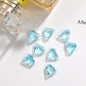 Transparent Peach Heart  Rhinestone Rhinaute Crooked Peach Crystal Glass Nail Drill Shiny Thorough Nail Ornaments Diy Ornaments Phone Case Accessories