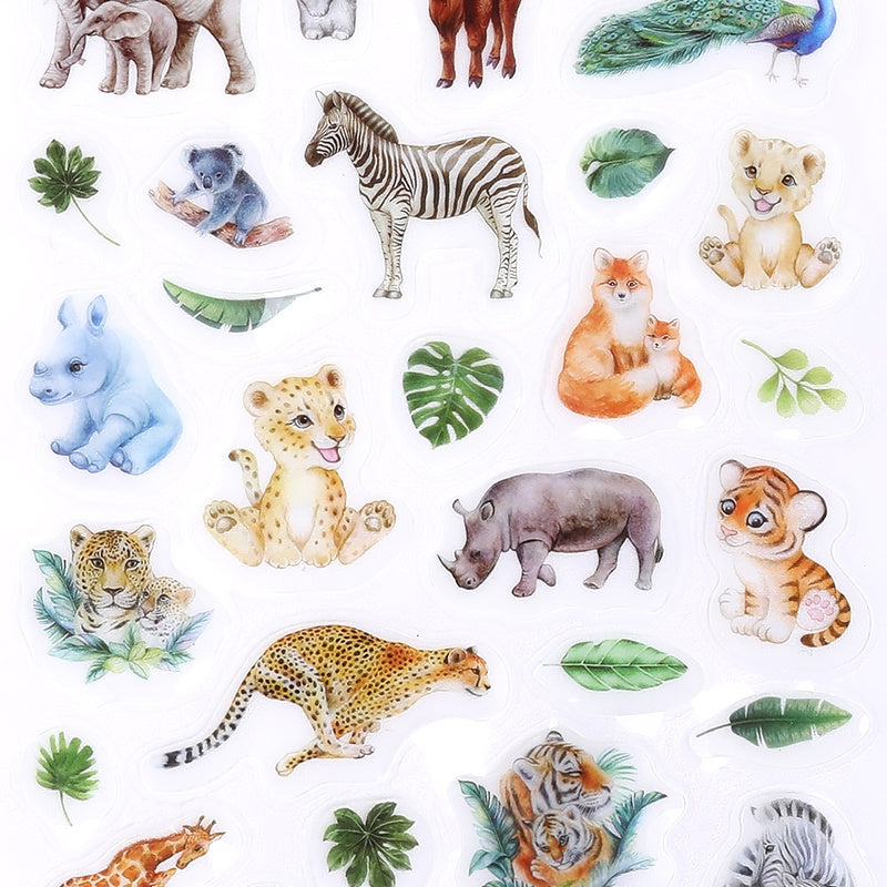 Cartoon Animal Tattoo Stickers Waterproof Fun Children's Stickers Tiger Panda Elk Cosmetics