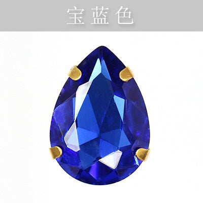 Gold Bottoming Water Drop Glass Claw Drill Diy Clothing Wedding Dress Women's Shoes Material Grab Drill Jewelry Accessories