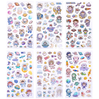Girl Kid Astronaut Spaceship Sticker Makeup Party Temporary Sticker