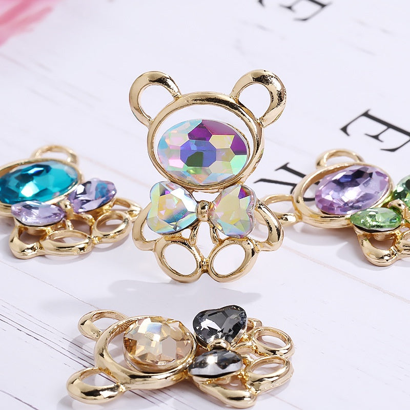 Cub's New New Color Crystal Violent Bear Zinc Alloy DIY Accessories Hair Accessories Mobile Phone Shell Jewelry