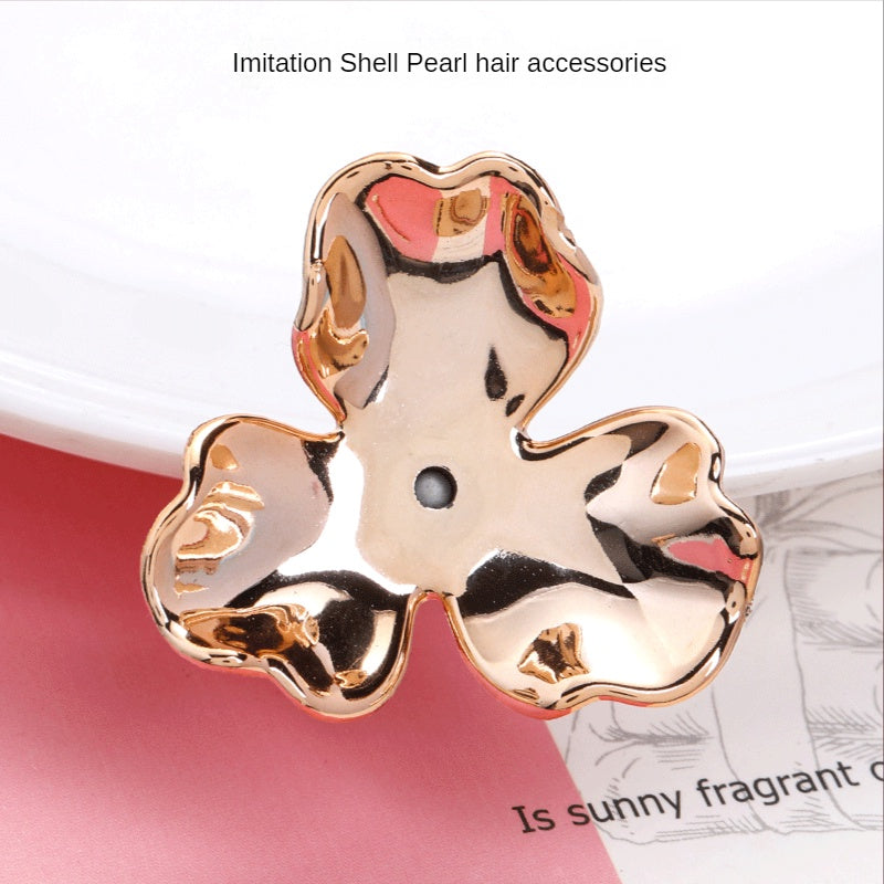 Korean Hair Accessories Female Bride Headdress White Rhinestone Pearl Flowers New Three Pearl Hand Bouquet Diy Hair Accessories Material Spring Pearl Hair Accessories