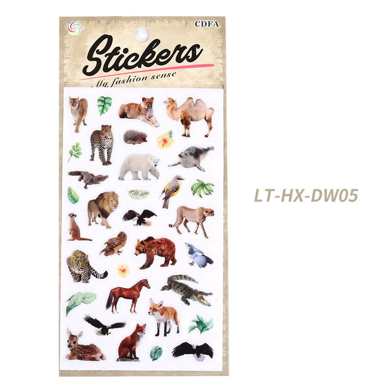Cartoon Animal Tattoo Stickers Waterproof Fun Children's Stickers Tiger Panda Elk Cosmetics
