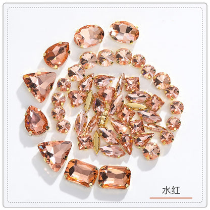 Gold Bottom Bracket Claw Drill Mixed Crystal Diy Clothing Luggage Crystal Accessories Accessories Materials