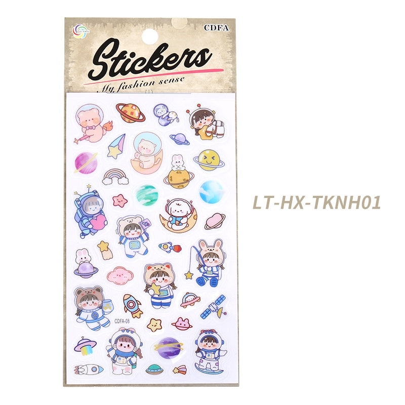 Girl Kid Astronaut Spaceship Sticker Makeup Party Temporary Sticker