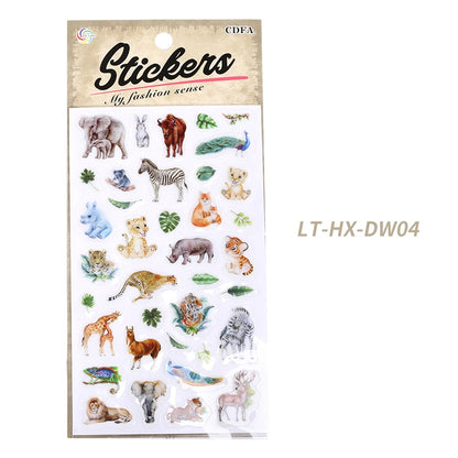 Cartoon Animal Tattoo Stickers Waterproof Fun Children's Stickers Tiger Panda Elk Cosmetics