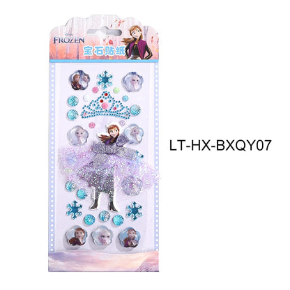 Princess Gauze Skirt Stick Drill Children's Gem Crystal Decorative Stickers Cartoon Diamond Creative Stickers