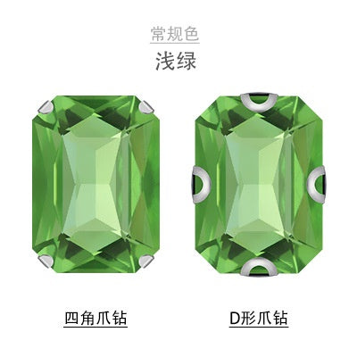 6*8mm/8*10mm 10pcs Rectangular Octagonal Claw Drill Rhinestone Claw Drill Hand Sewing Glass Drill Diy Accessories Clothing Accessories Accessories