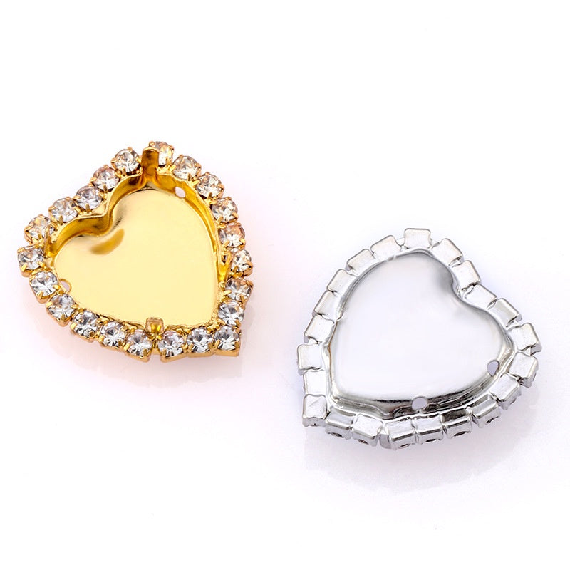 10PCS Crystal Buckle Gold Empty Bracket Glass Crystal Enclosing Edge Copper Claw Diy Accessories Clothing Accessories Shoe Materials