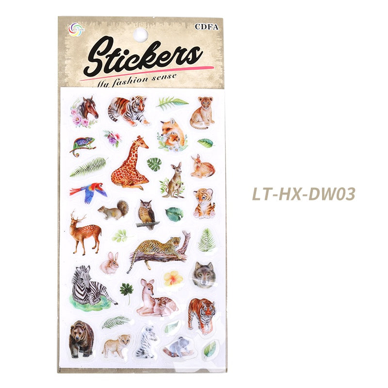 Cartoon Animal Tattoo Stickers Waterproof Fun Children's Stickers Tiger Panda Elk Cosmetics