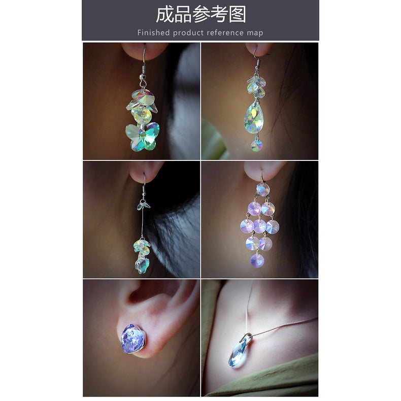 Peach Heart Single Hole Pendant Crystal Drill High-end Glass Jewelry Diy Earpiece Accessories