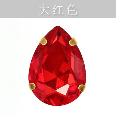 Gold Bottoming Water Drop Glass Claw Drill Diy Clothing Wedding Dress Women's Shoes Material Grab Drill Jewelry Accessories