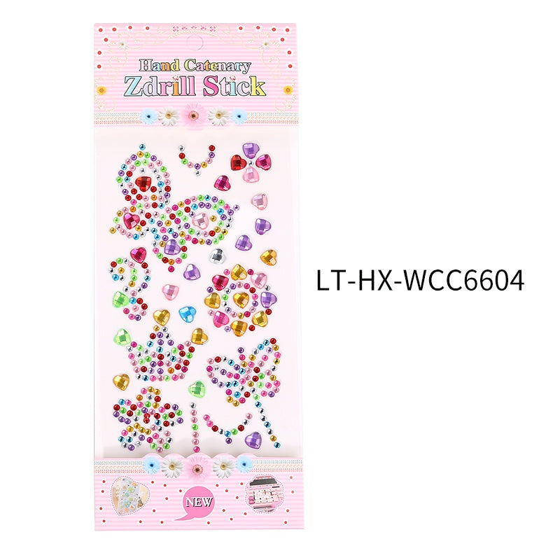Princess Gauze Skirt Stick Drill Children's Gem Crystal Decorative Stickers Cartoon Diamond Creative Stickers