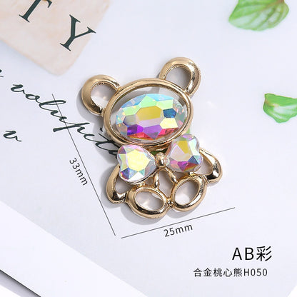 Cub's New New Color Crystal Violent Bear Zinc Alloy DIY Accessories Hair Accessories Mobile Phone Shell Jewelry