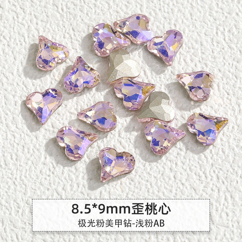 Korean Style Cute Design Tiny Crystal Nail Art Aurora Pink Color Diy Ornament Rhinestones