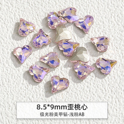 Korean Style Cute Design Tiny Crystal Nail Art Aurora Pink Color Diy Ornament Rhinestones