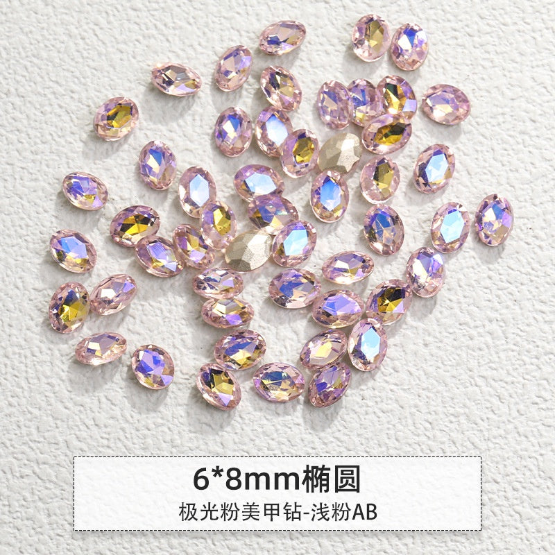 Korean Style Cute Design Tiny Crystal Nail Art Aurora Pink Color Diy Ornament Rhinestones
