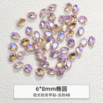 Korean Style Cute Design Tiny Crystal Nail Art Aurora Pink Color Diy Ornament Rhinestones