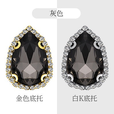 10×14mm 10pcs Water Drop Claw Rhinestones Crystal Buckle Claw Rhinestones Girdle Edge Claw Chain Diy Headdress Hair Accessories Footwear Clothing Accessories