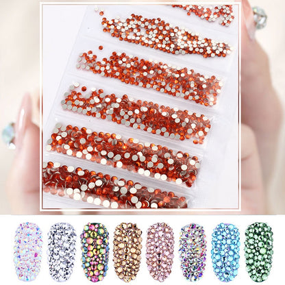 1.5-3.2mm Mixed Nail Rhinestone Small Size Mixed Size Glass Rhinestone Colorful Diamond Mixed Nail Crystal