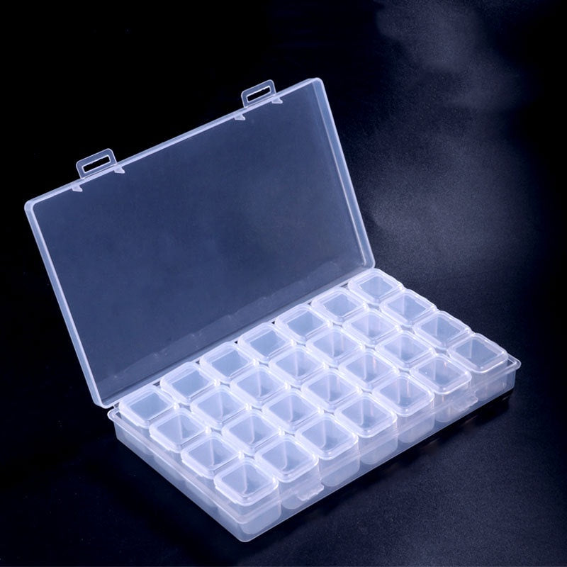 12 Rotating Circular Diamond Box Nail Art Jewelry Storage Box Jewelry Distribution Box Nail Art Diamond Transparent Tool Box
