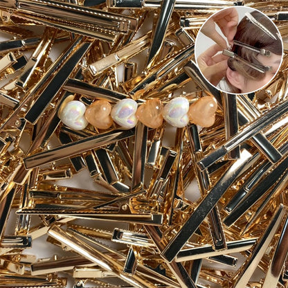 50pcs Rectangular Duckbill Clip（5.6cm/4.5cm/4.1cm/3.2cm）Metal Hairpin Simple Headdress Accessories Materials