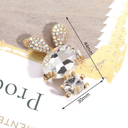 Fashion Cute Rabbit 30*44mm Crystal Rhinestone Bunny DIY Jewelry Accessories for Phone Case