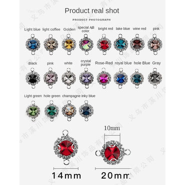 20pcs Satellite Double Ring Crystal Buckle Claw Rhinestones Encircling Edge Rhinestones Double Hanging Grab Chain Diy Headdress Accessories