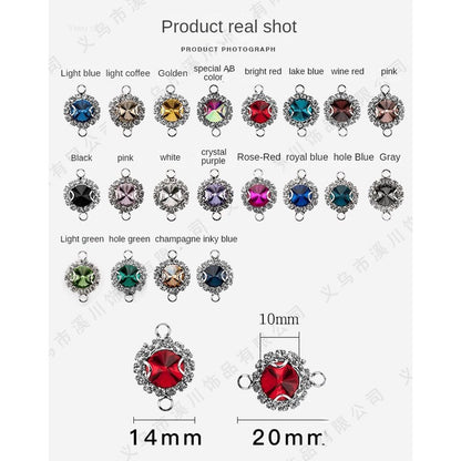 20pcs Satellite Double Ring Crystal Buckle Claw Rhinestones Encircling Edge Rhinestones Double Hanging Grab Chain Diy Headdress Accessories