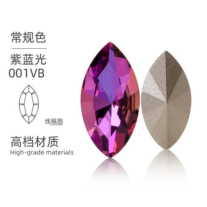 5*10mm/10pcs K9 Horse Eye Pointed Bottom Rhinestone Unusual Type Special Rhinestone Diy Ornament Accessories Pointed Bottom Rhinestone Nail Paste Rhinestone Decorative Accessories