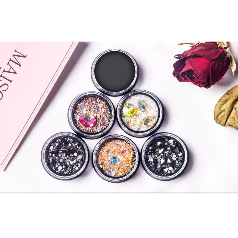 12 Rotating Circular Diamond Box Nail Art Jewelry Storage Box Jewelry Distribution Box Nail Art Diamond Transparent Tool Box