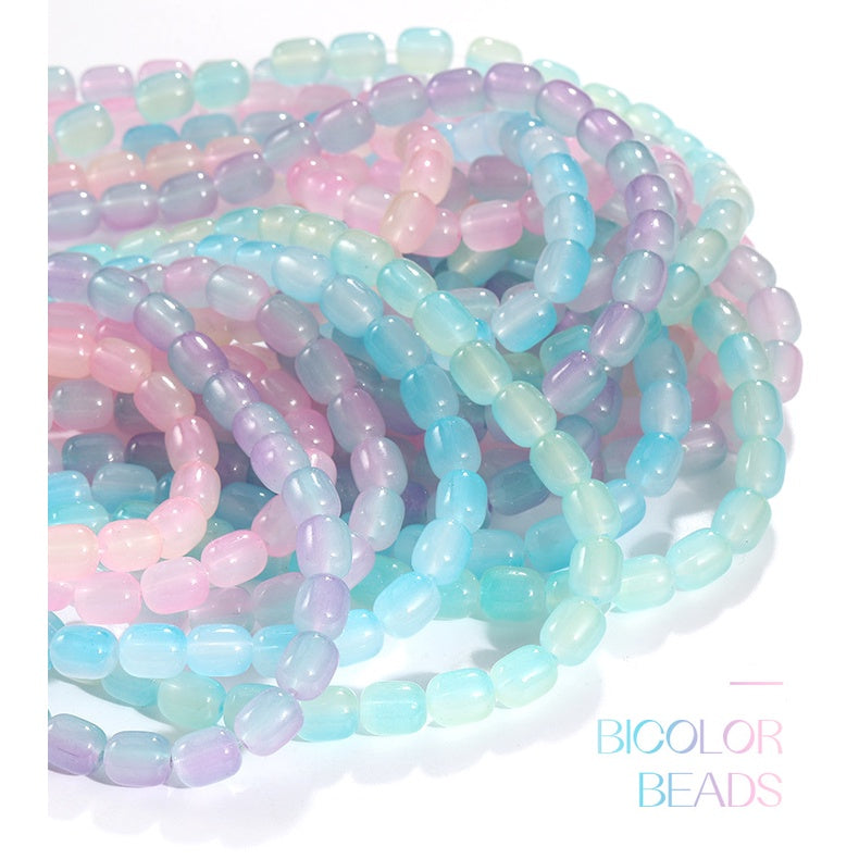 Two-color Date Bead Handmade Loose Bead Through Hole Bead DIY Bracelet Necklace Accessories