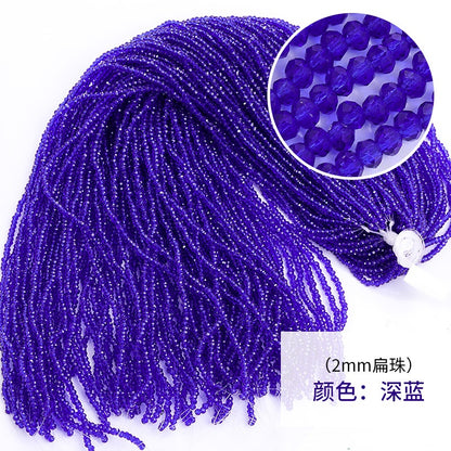 10-pack Crystal Through-hole Glass Flat Beads with A Diameter of 2mm Are Suitable for Bracelet Necklace Jewelry Diy Materials