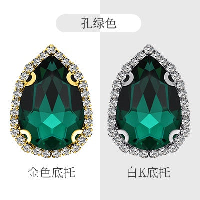 10×14mm 10pcs Water Drop Claw Rhinestones Crystal Buckle Claw Rhinestones Girdle Edge Claw Chain Diy Headdress Hair Accessories Footwear Clothing Accessories