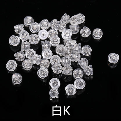 Diy Ear Ornament Accessories 10pcs Transparent Plastic Silicone Anti-slip Anti-fall Hamburger Ear Blocking Cap Ornament Material Accessories