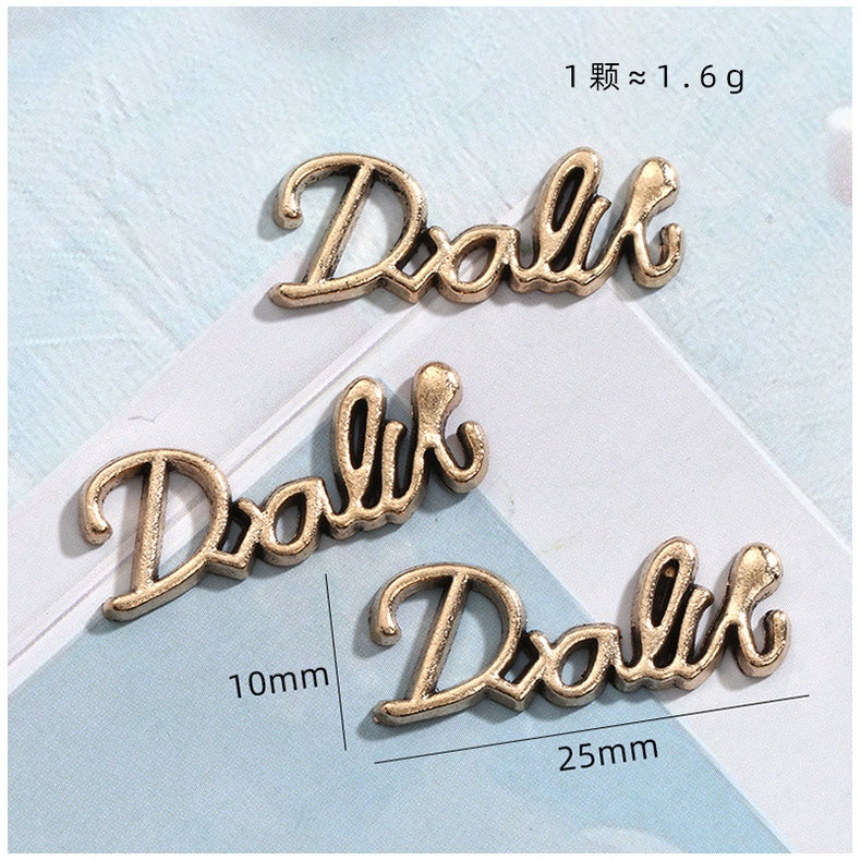 Diy Alloy Letter Hair Accessories Alloy Accessories Retro Alloy Letter Cream Glue Accessories Diy Phone Case Hair Clip Material Pack