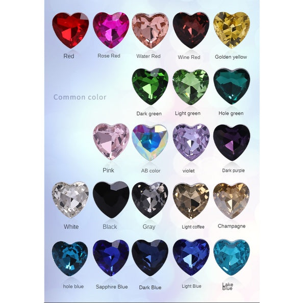 12mm Rhinestone Love Rhinestone Crystal Glass Rhinestone  Pointy Bottom Peach Heart Diy Mobile Phone Paste Rhinestone Accessories Clothing Jewelry Rhinestone