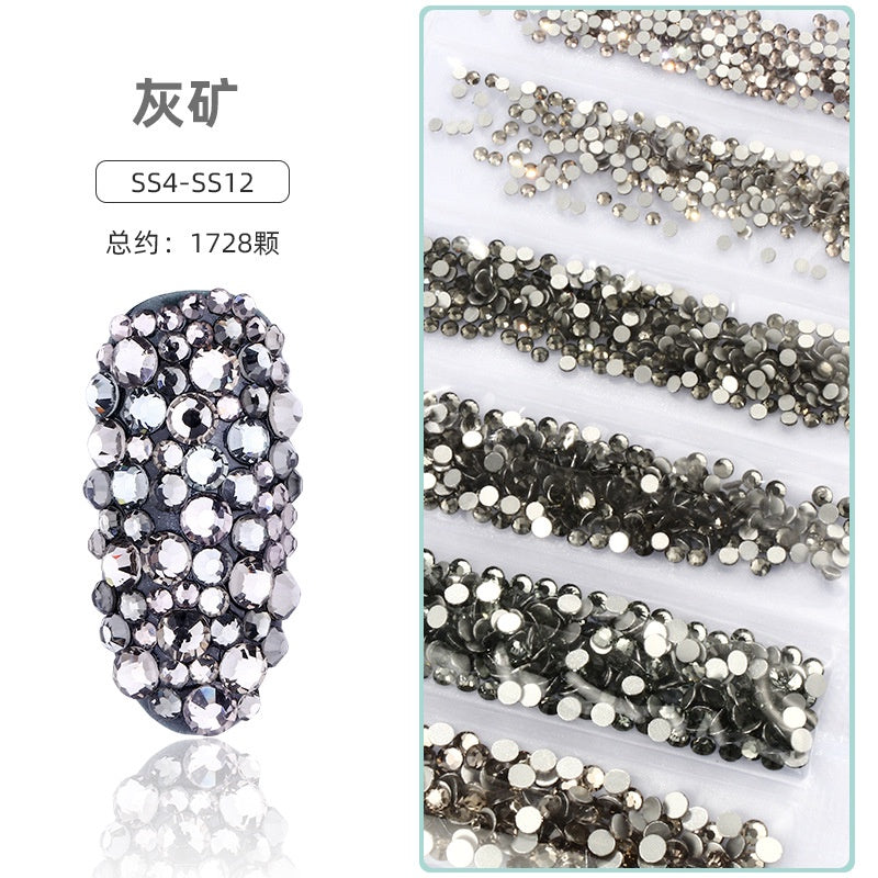 1.5-3.2mm Mixed Nail Rhinestone Small Size Mixed Size Glass Rhinestone Colorful Diamond Mixed Nail Crystal