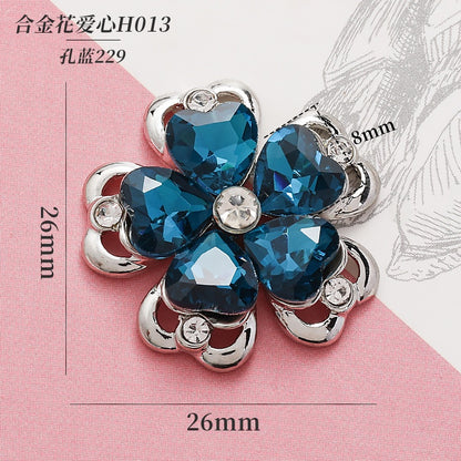 Alloy Flower Accessories Love Crystal Flower Hair Accessories Crocs Shoe Accessories Materials Crafts Bag Shoe Accessories