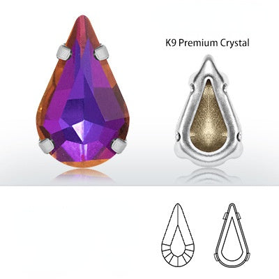 K9 Material Thickened Hollow Claw Diamond Tip Bottom Crystal Glass Shaped Rhinestone Diy Clothing Wedding Accessories