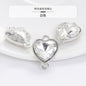Crystal Heart Pendant Double Hole Bracelet Necklace Glass Diamond Link Piece DIY Bag Clothing Shoe Accessories