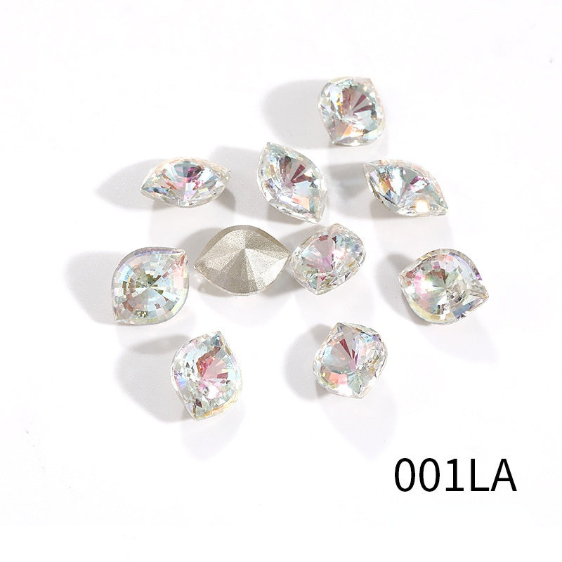 10*12mm Colored Eye Shape Crystall Diamond Charm Shiny Glass Rhinestone for Clothing Jewelry Making Accessories